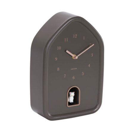 Karlsson Wandklok Modern Kitty - Earth Brown | Fiftiesstore