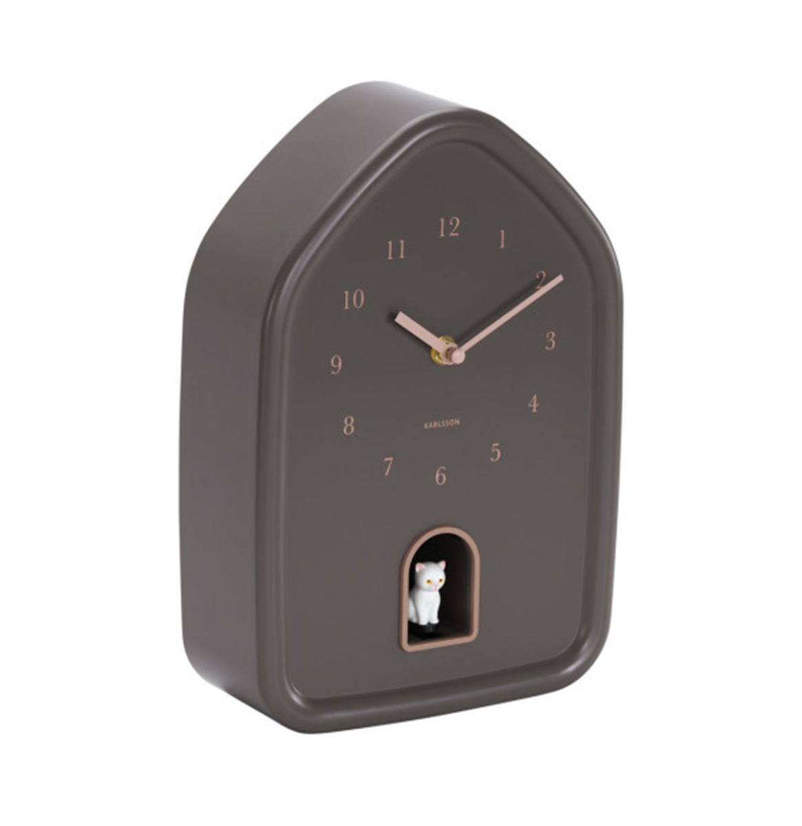 Karlsson Wandklok Modern Kitty - Earth Brown | Fiftiesstore