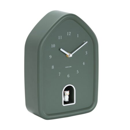 Karlsson Wandklok Modern Kitty - Jungle Green | Fiftiesstore