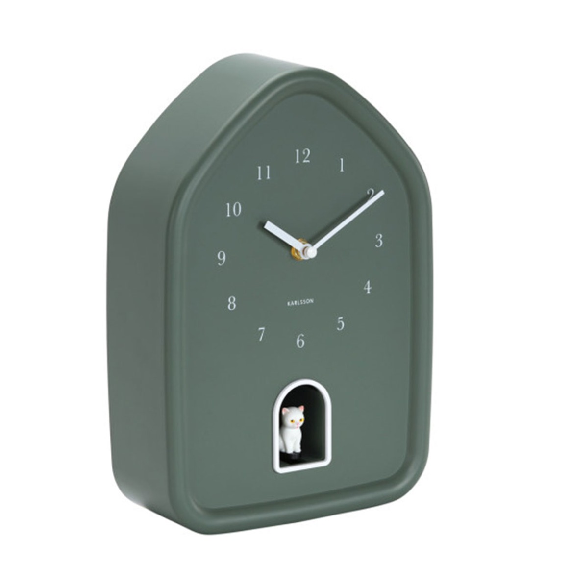 Karlsson Wandklok Modern Kitty - Jungle Green | Fiftiesstore