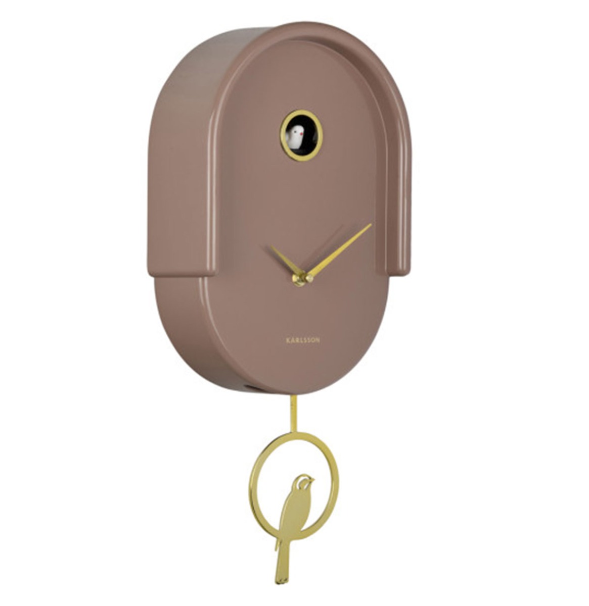 Karlsson Wandklok Tweet - Mocha Bruin | Fiftiesstore
