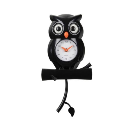 Karlsson Wandklok Uil Pendulum - Zwart | Fiftiesstore