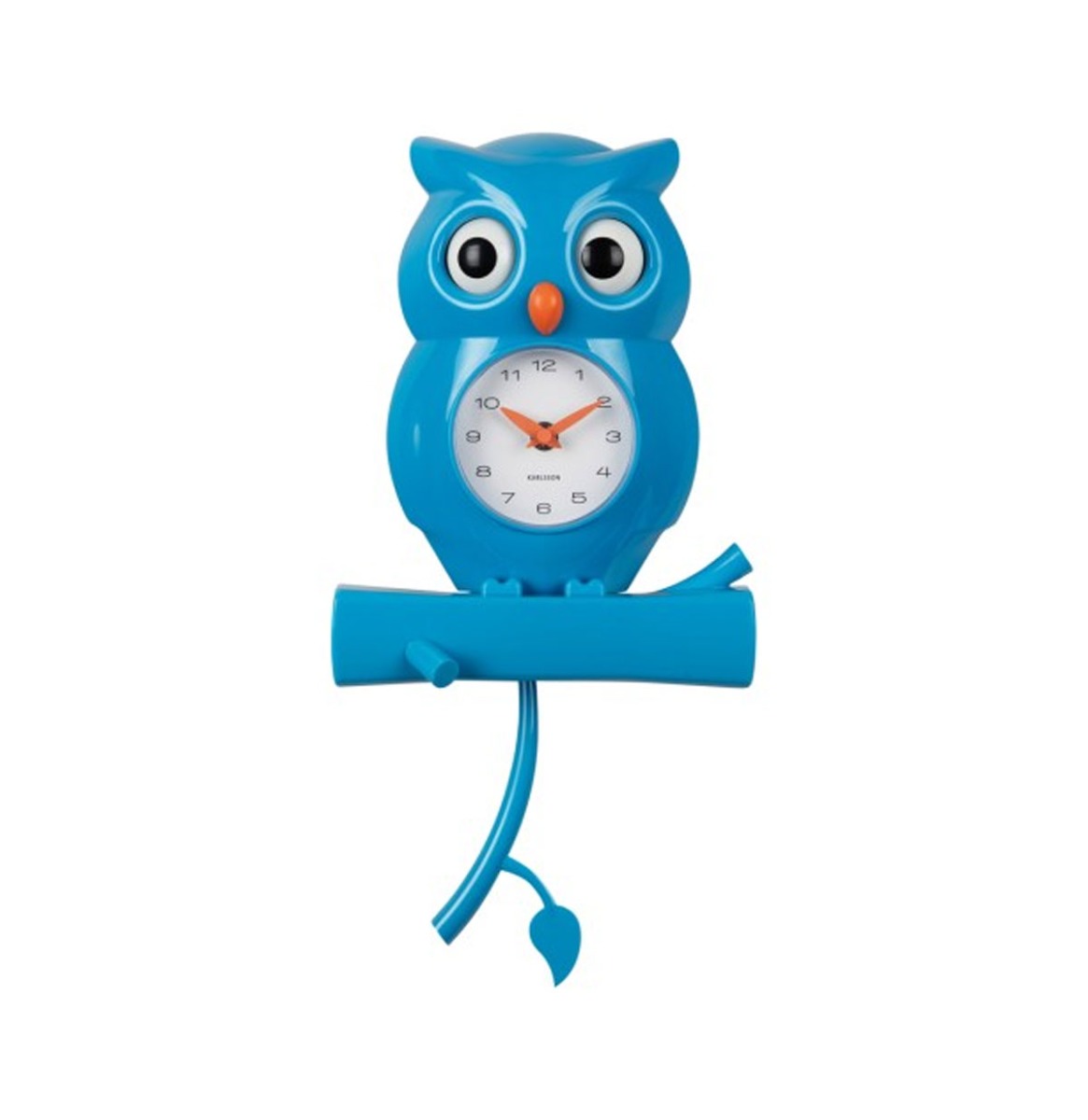 Karlsson Wandklok uil Pendulum - Blauw | Fiftiesstore