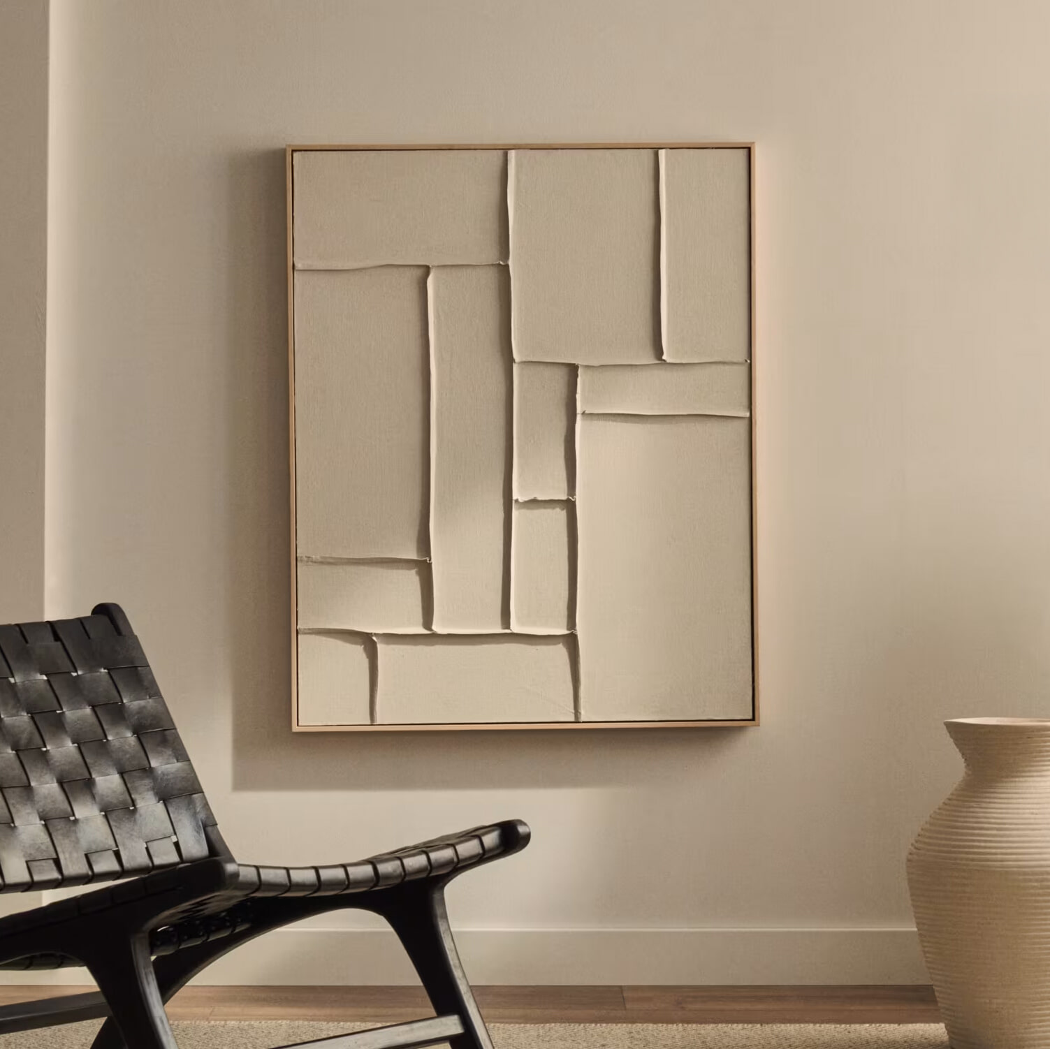 Kave Home Abstract Schilderij 'Klis' Met reliëf