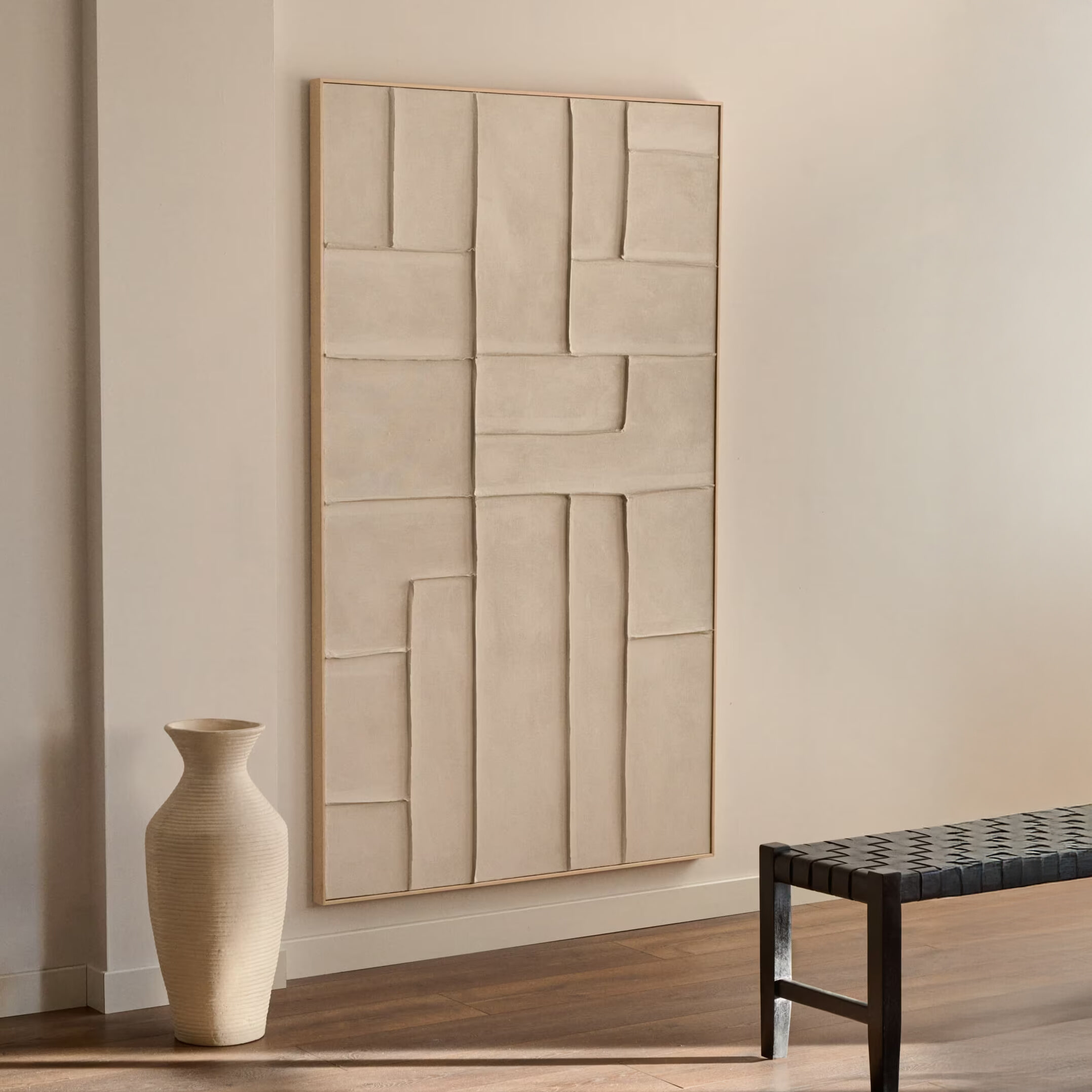 Kave Home Abstract Schilderij 'Klis' Met reliëf