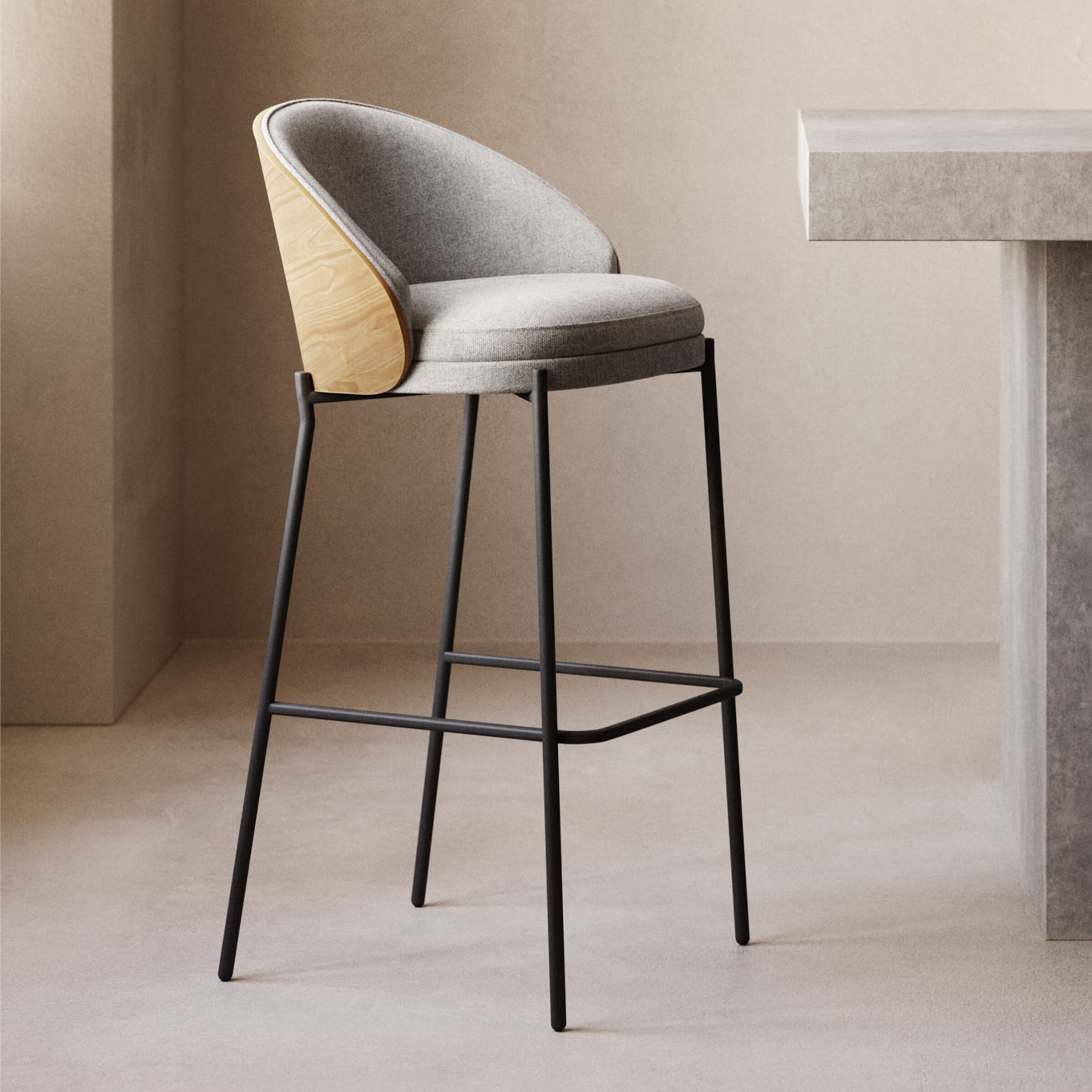 Kave Home Barkruk 'Eamy' Essenhout