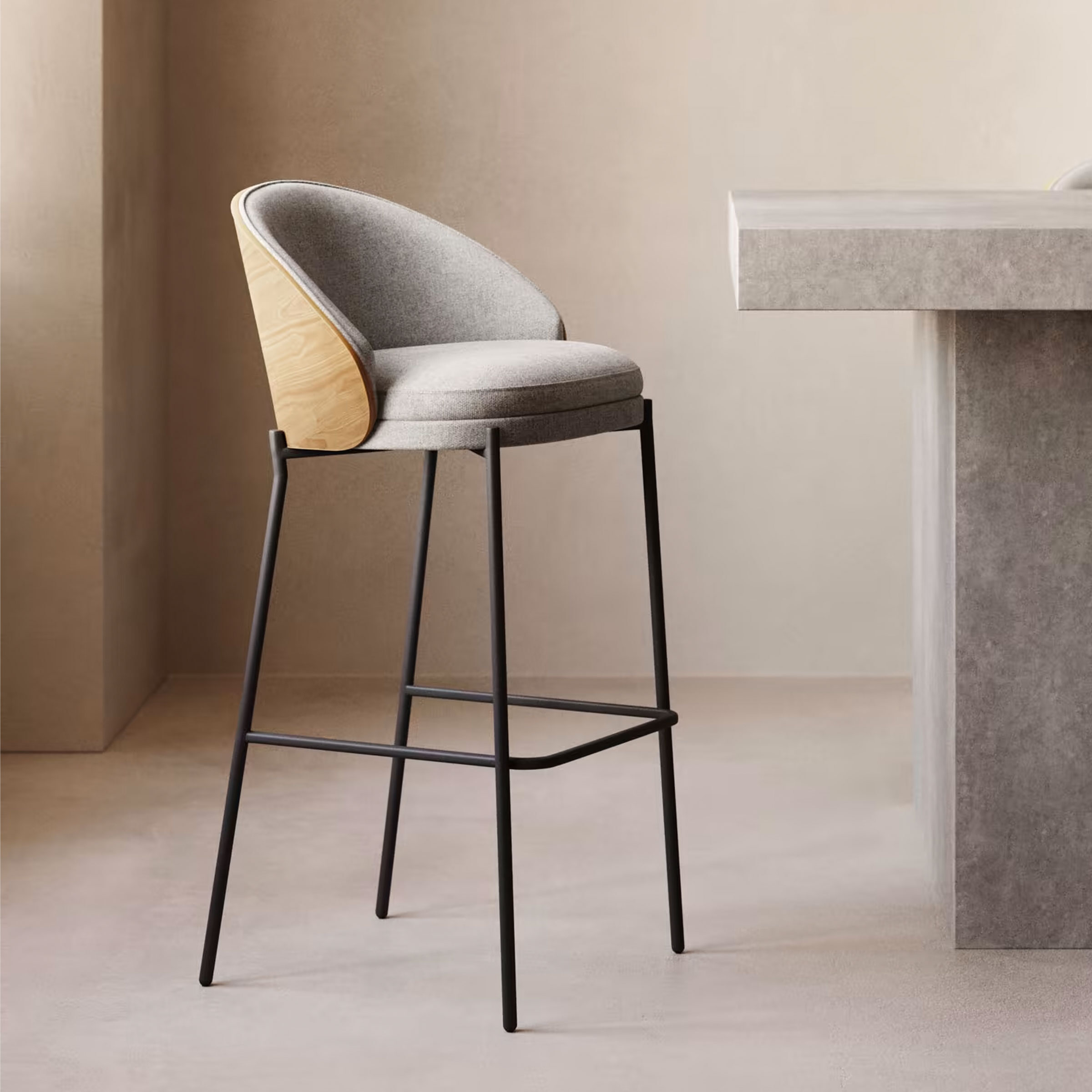 Kave Home Barkruk 'Eamy' Essenhout