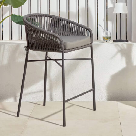 Kave Home Barkruk 'Yanet' kleur Zwart (zithoogte 80cm) | Kave Home