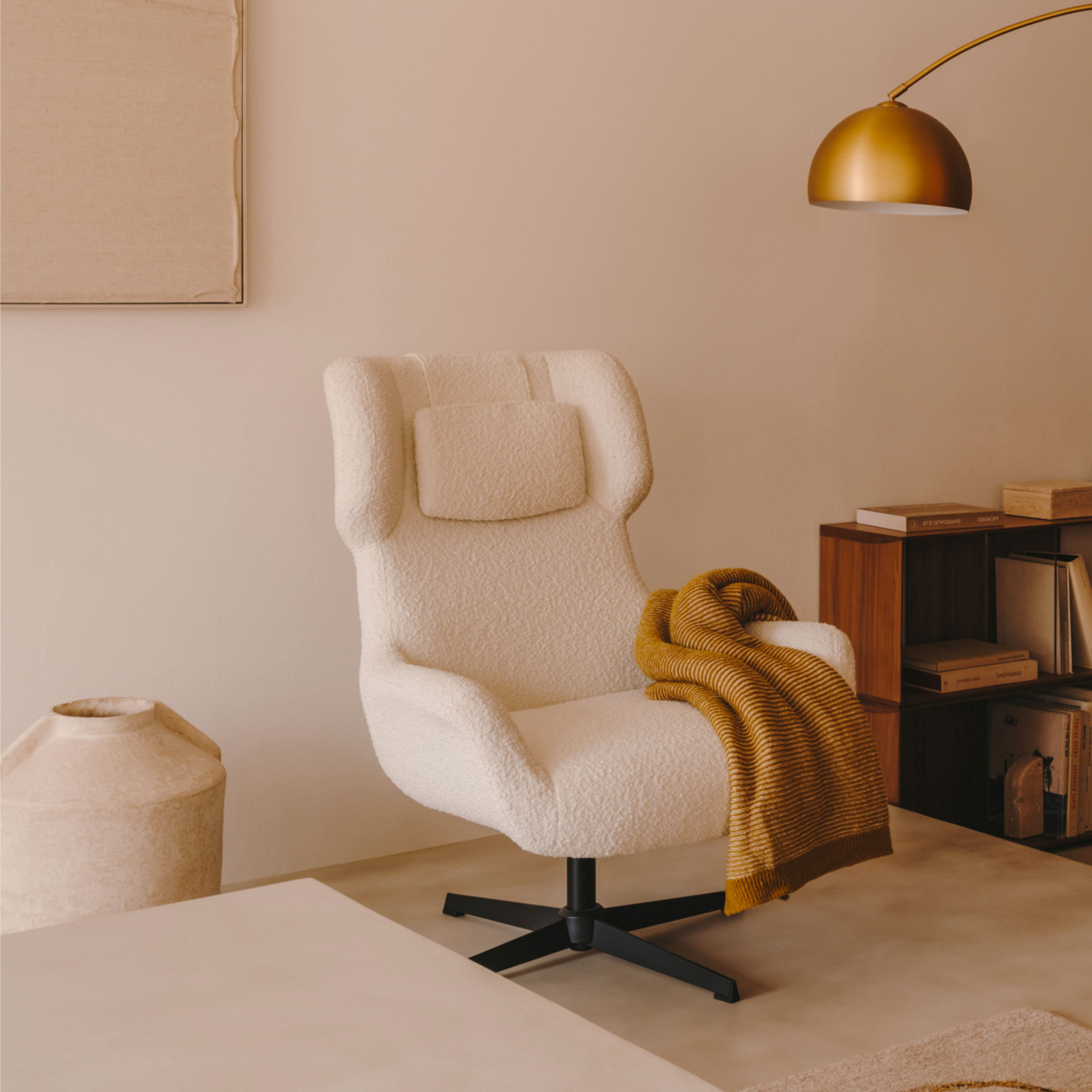 Kave Home Draaibare Fauteuil 'Zalina' Bouclé