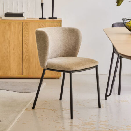 Kave Home Eetkamerstoel 'Ciselia' Chenille