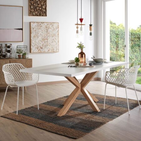 Kave Home Eettafel 'Argo' Eiken/Wit