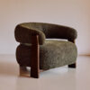 Kave Home Fauteuil 'Granite' Chenille en essenhout