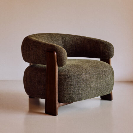 Kave Home Fauteuil 'Granite' Chenille en essenhout