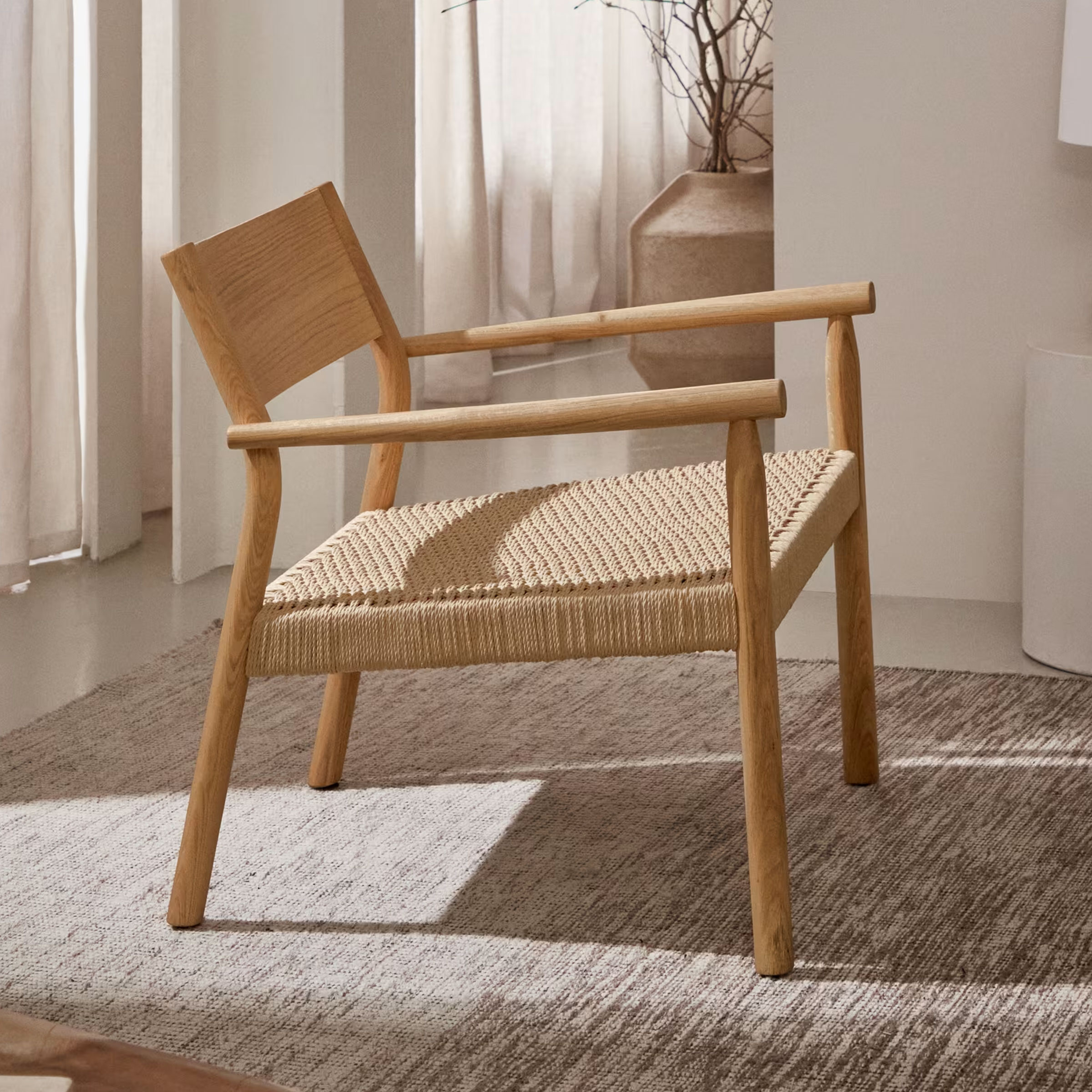 Kave Home Fauteuil 'Yalia' Eikenhout