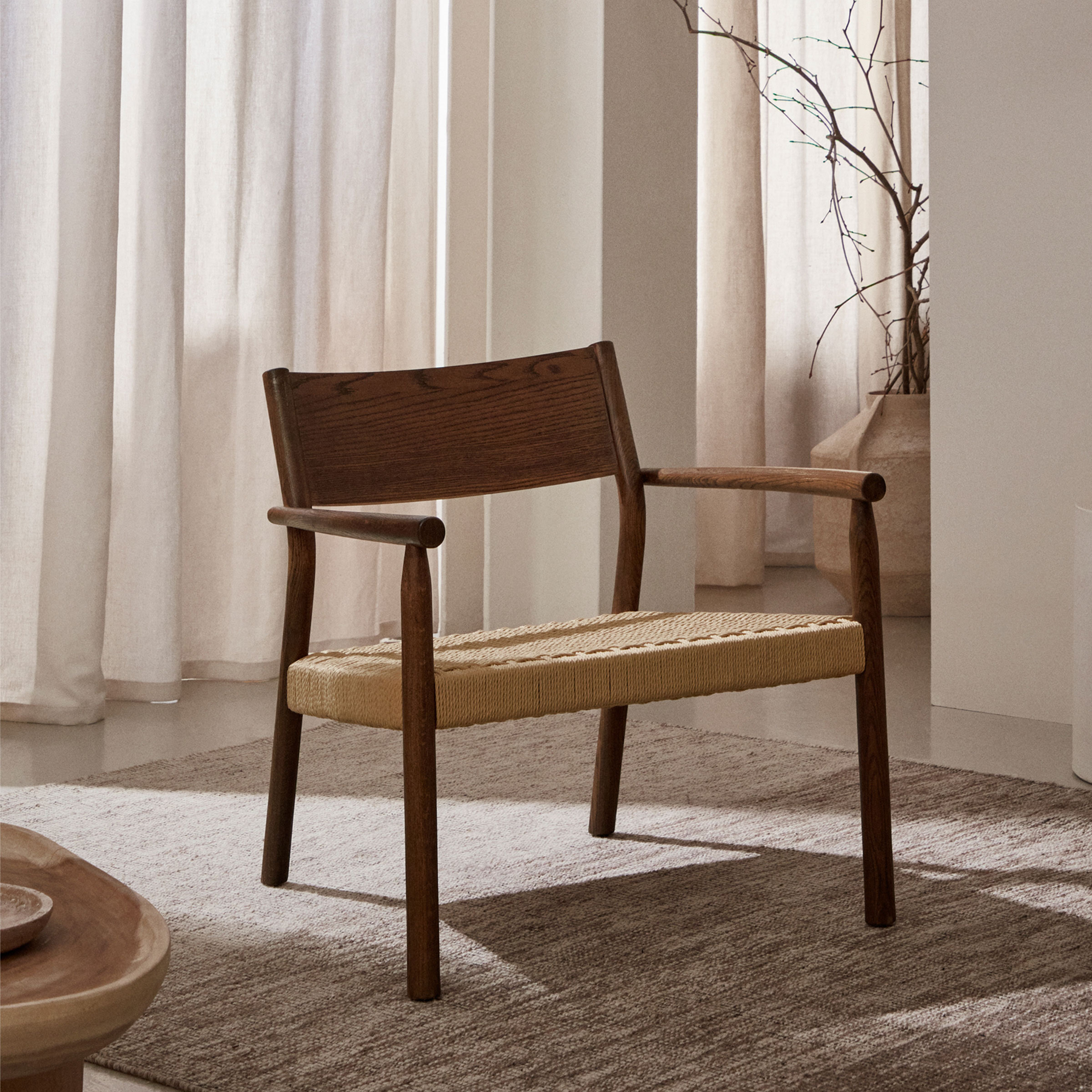 Kave Home Fauteuil 'Yalia' Eikenhout
