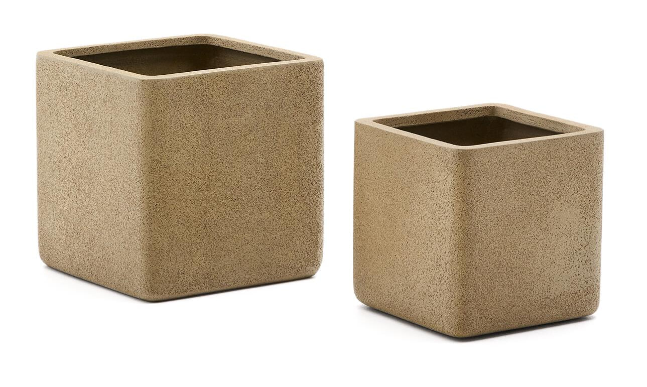 Kave Home Lage Plantenpot 'Minoa' Polystone