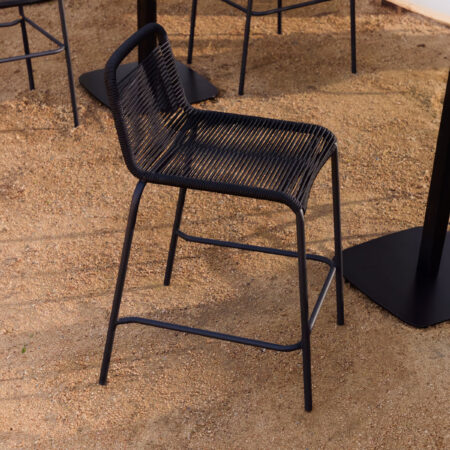Kave Home Outdoor Barkruk 'Lambton' kleur Zwart (zithoogte 62cm) | Kave Home