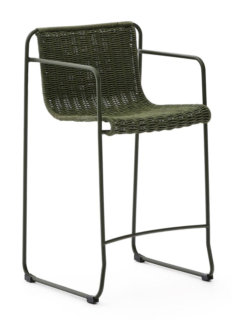 Kave Home Outdoor Barkruk 'Maurina' Touw en staal