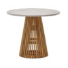 Kave Home Ronde Bistrotafel 'Alcaufar' Cement en Teakhout
