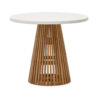 Kave Home Ronde Bistrotafel 'Alcaufar' Cement en Teakhout