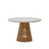Kave Home Ronde Eettafel 'Alcaufar' Cement en Teakhout