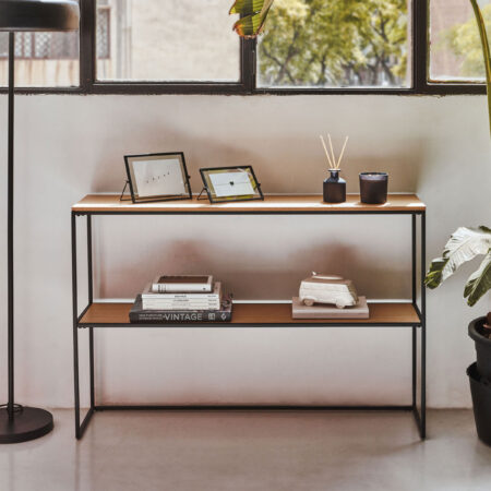 Kave Home Sidetable 'Yoana' Eiken en metaal