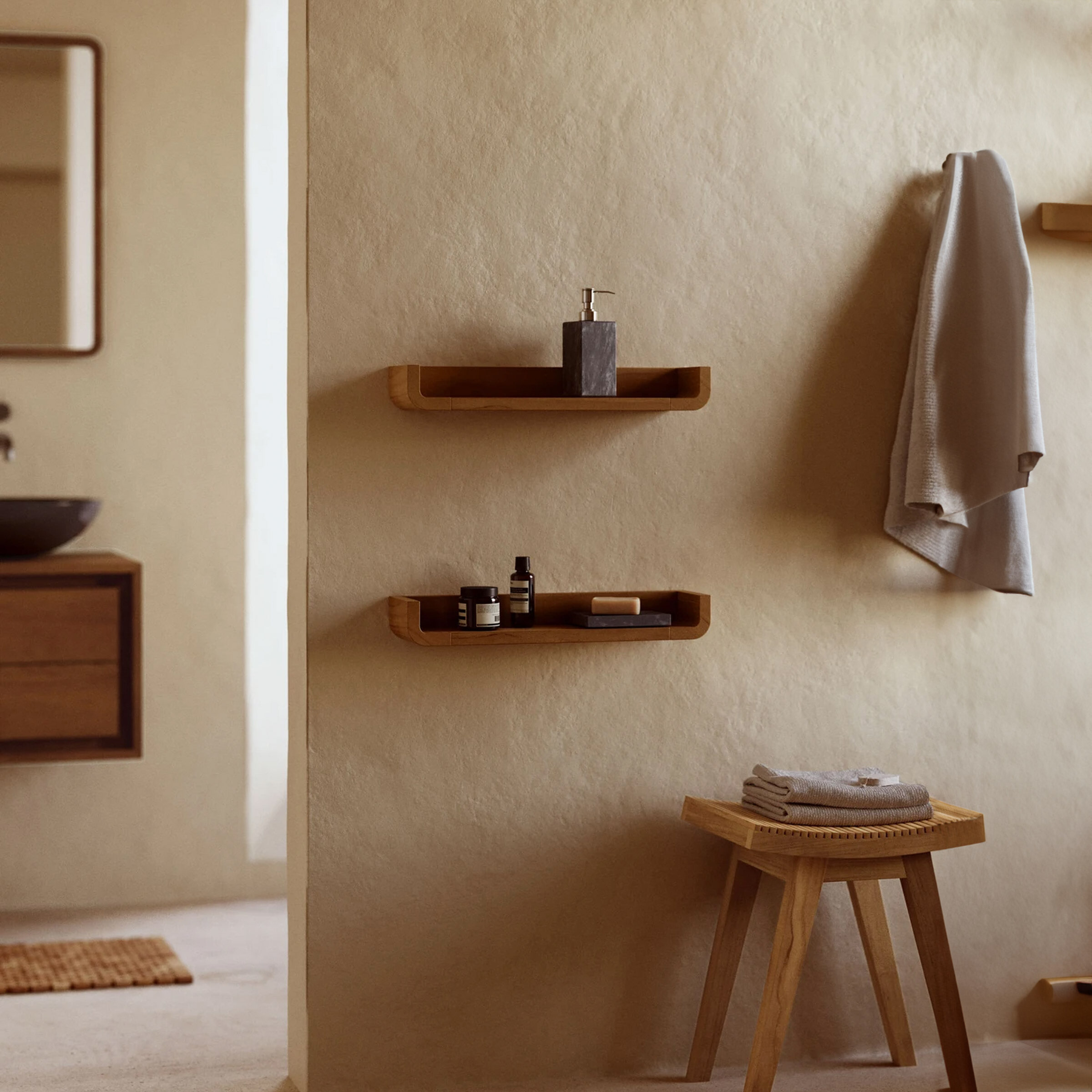 Kave Home Wandplank 'Shamel' Teakhout