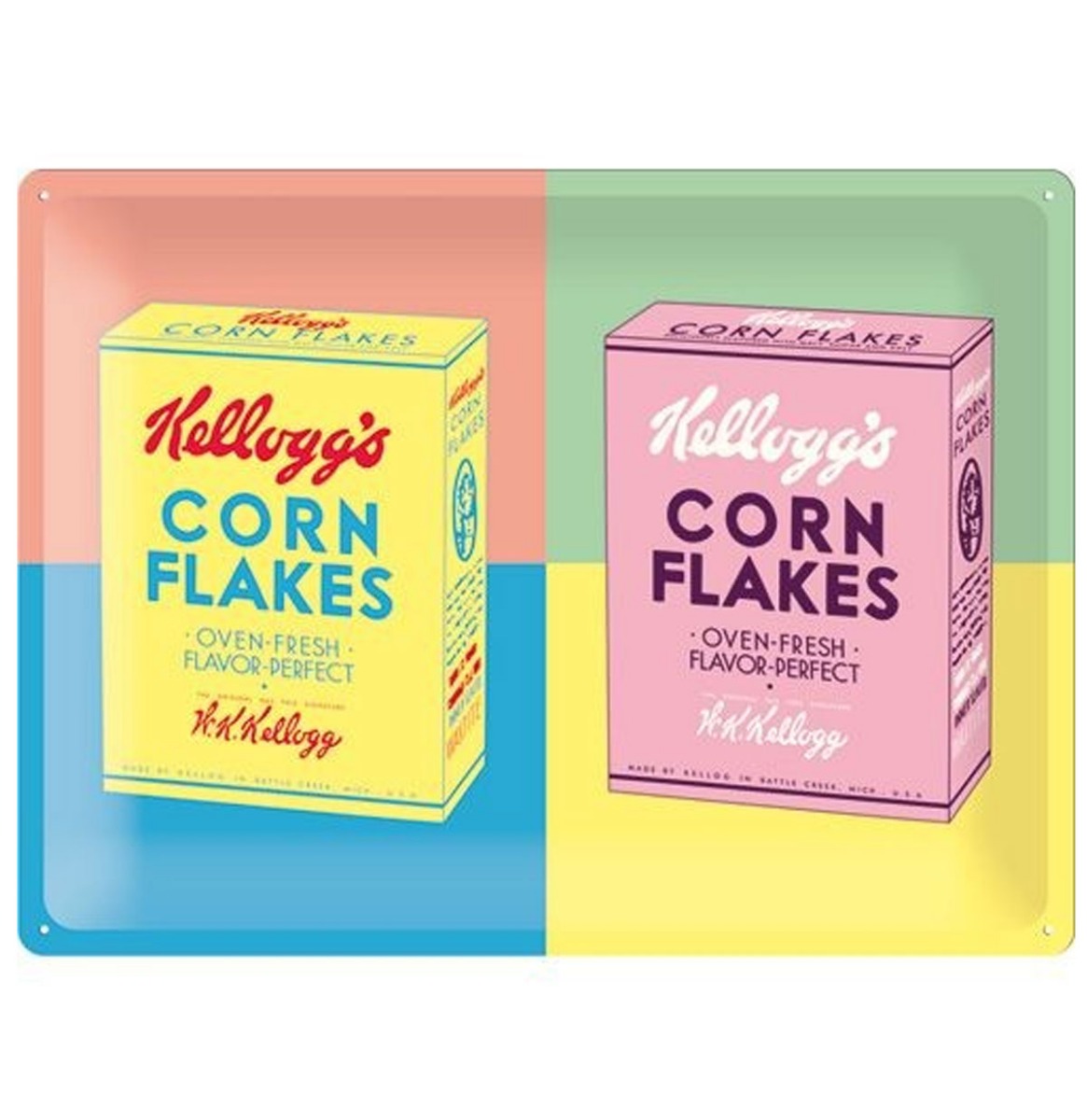 Kellogg's Corn Flakes Pop Art Reliëf Metalen Bord 30 x 40 cm | Kellogg's
