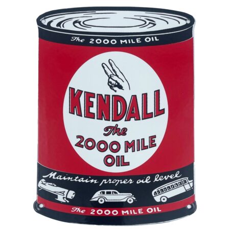 Kendall "The 2000 Mile Oil" Emaille Bord Olieblik Model - 28 x 20 cm | Fiftiesstore