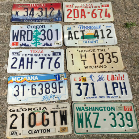 Kenteken Platen USA - Mix van 10 verschillende staten | Fiftiesstore