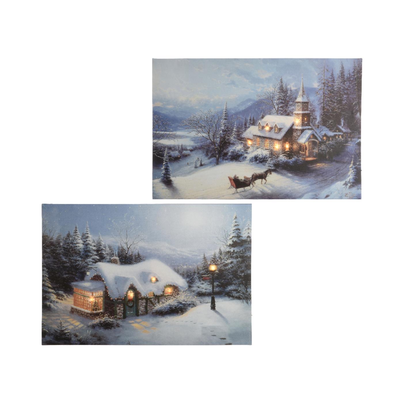 Kerst canvas LED 38x28cm | Lumineo