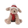 Kerstknuffel hond pluche 15x10x20cm | Decoris