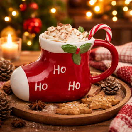 Kerstmok Kerstlaars - 300 ml - Keramiek - Feestelijk Cadeau | OUT OF THE BLUE