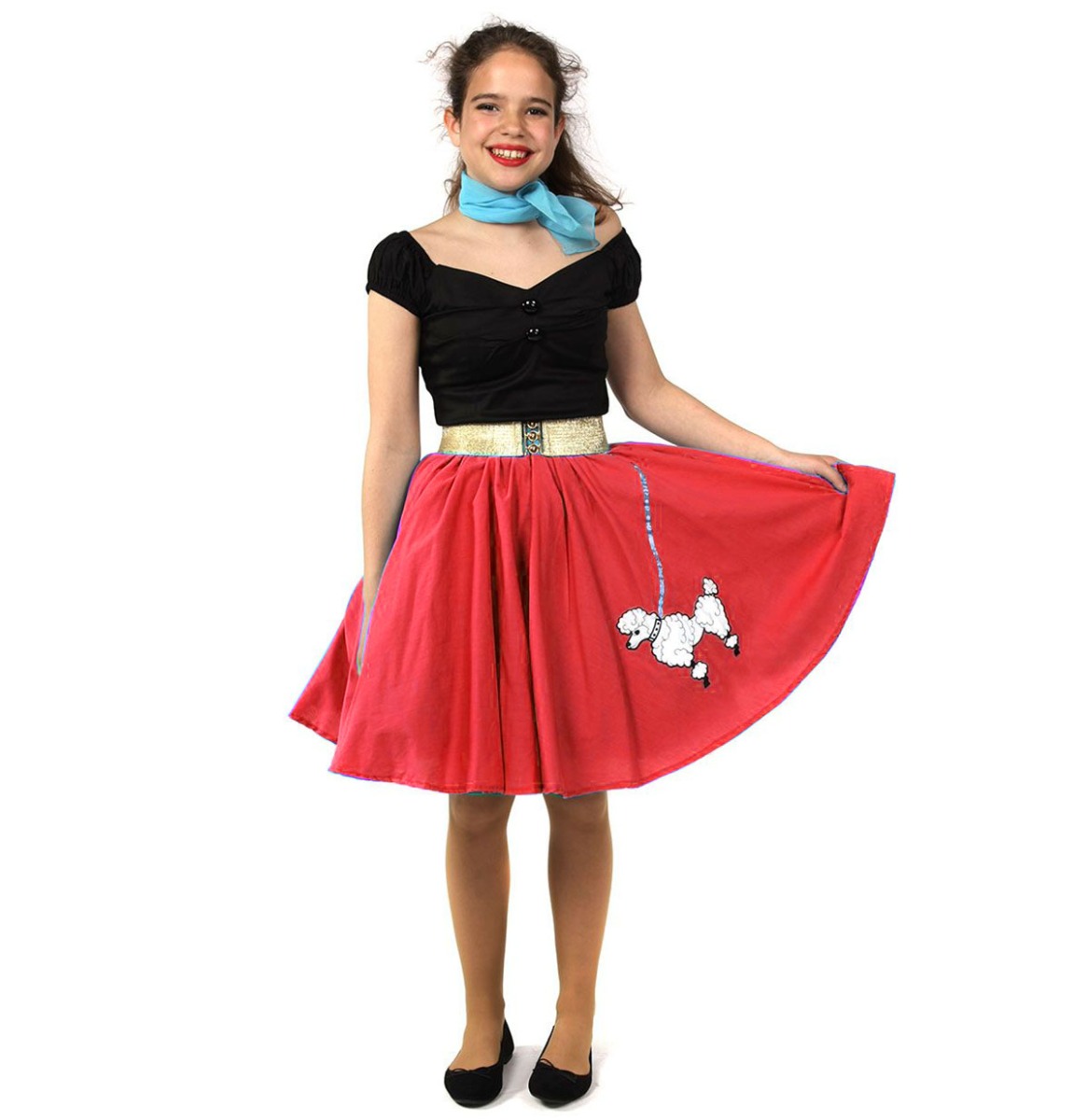 Kids Retro Poodle Skirt Red-19/20 inch (48/50
