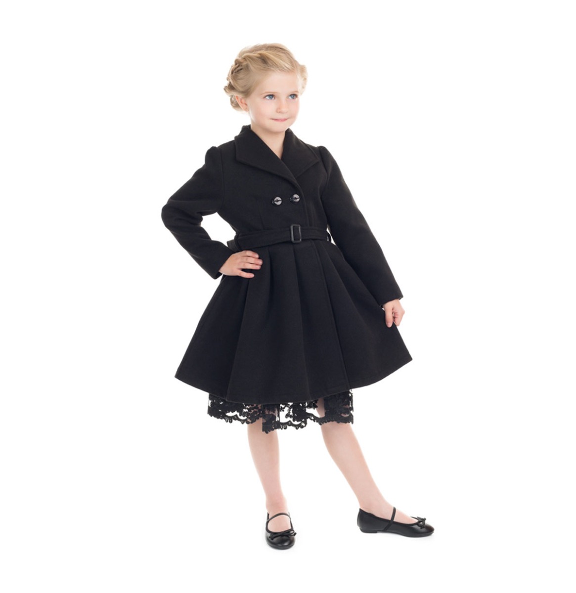 Kids Vintage Swing Coat Black-5 - 6 Jaar | 21% korting | Hearts and Roses