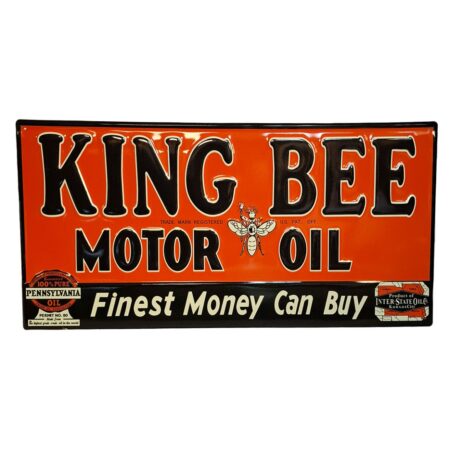 King Bee Motor Oil Stalen Bord Met Relief - 60 x 30cm | Fiftiesstore