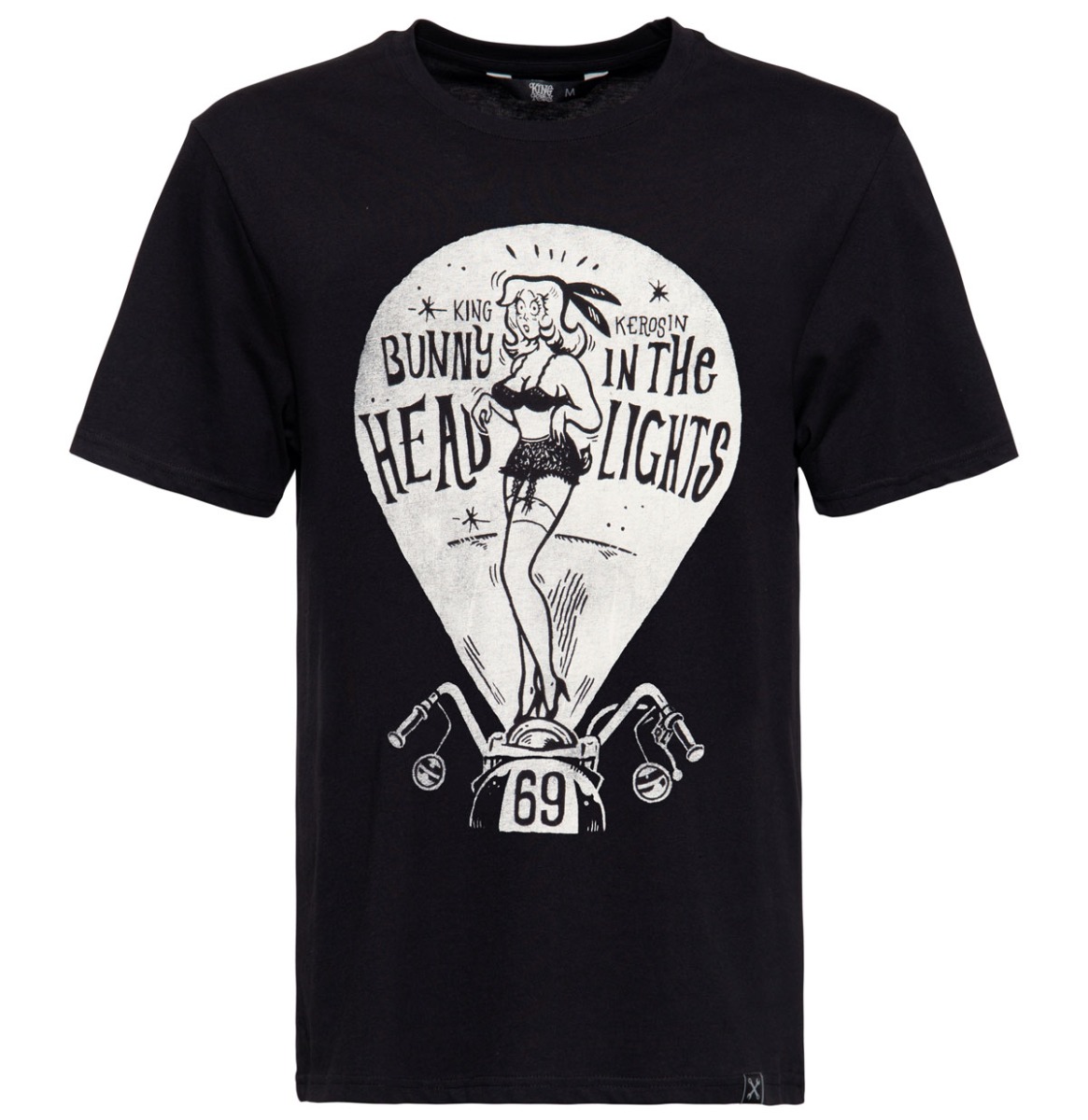 King Kerosin Bunny in the Headlights Mens T-Shirt Black-XXXXL | 22% korting | King Kerosin