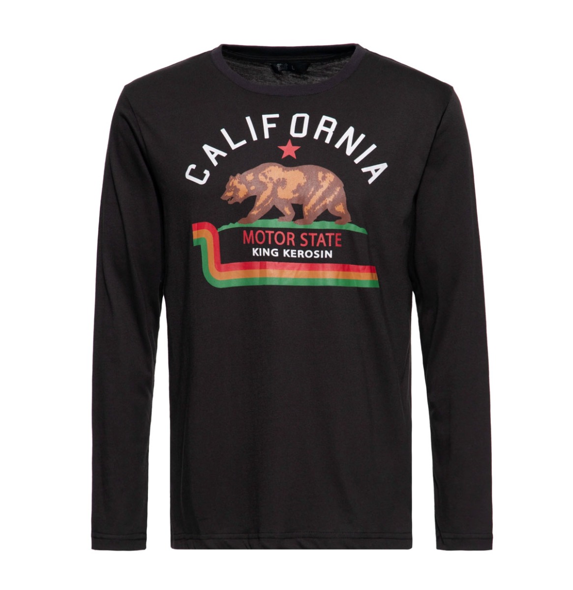 King Kerosin California Basic Longsleeve Black-XL | Fiftiesstore