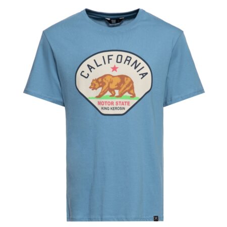 King Kerosin California Motor State T Shirt Smoke Blue-XXL | King Kerosin