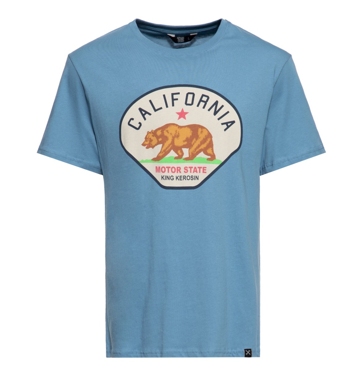 King Kerosin California Motor State T Shirt Smoke Blue-XXL | King Kerosin