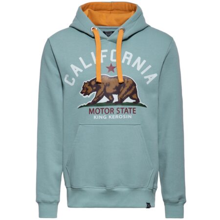 King Kerosin California State Hoodie Lake Green & Camel-3XL | King Kerosin