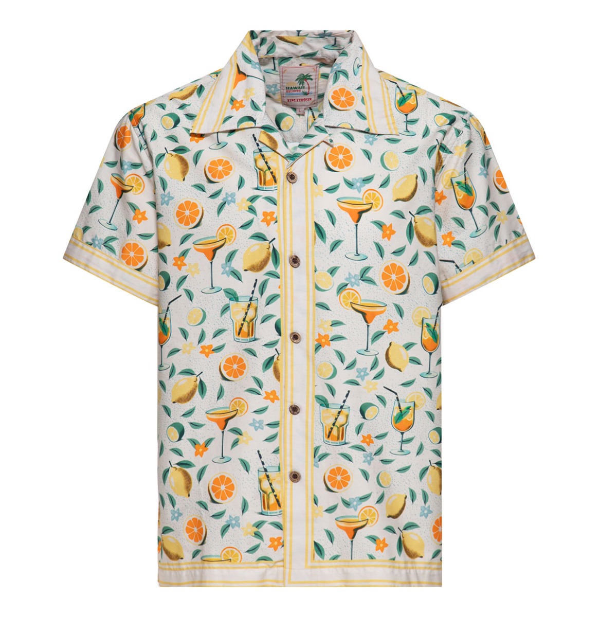 King Kerosin Citrus Cocktail Shirt Cream-4XL | King Kerosin