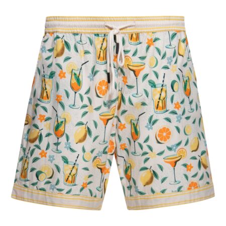 King Kerosin Citrus Cocktail Shorts Cream-3XL | King Kerosin