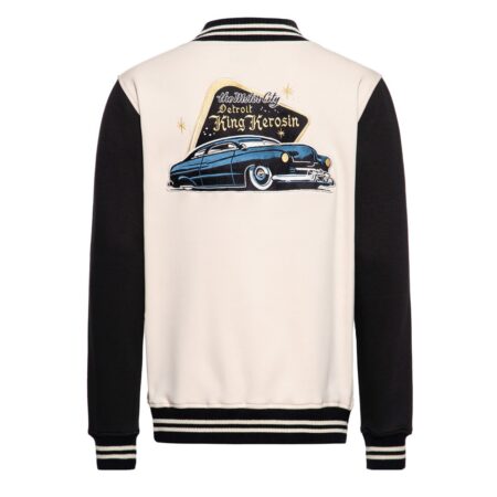 King Kerosin Detroit Greaser College Jacket Ecru-XXXL | King Kerosin