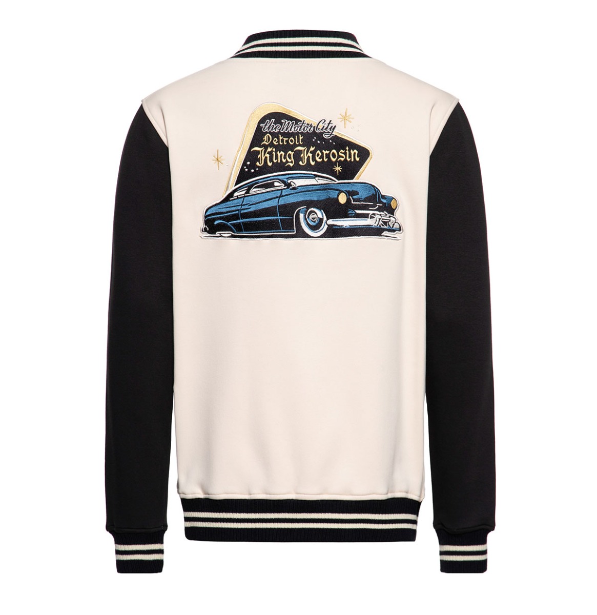 King Kerosin Detroit Greaser College Jacket Ecru-XXXL | King Kerosin