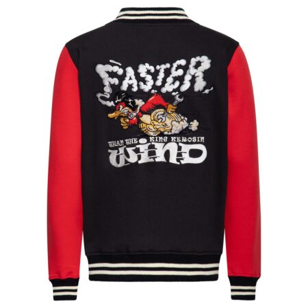 King Kerosin Faster Than The Wind College Jacket Red & Black-4XL | King Kerosin