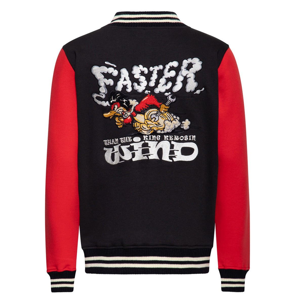 King Kerosin Faster Than The Wind College Jacket Red & Black-4XL | King Kerosin