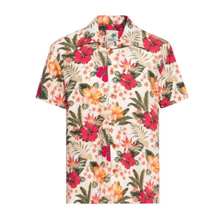 King Kerosin Hawaii Hibiscus Shirt Off White -XXL | King Kerosin