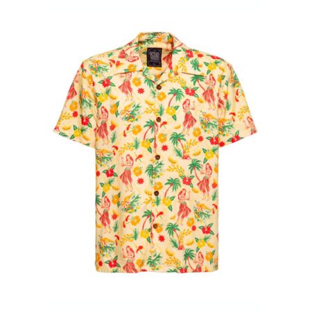 King Kerosin Hula Shirt Ecru Yellow-XXL | King Kerosin