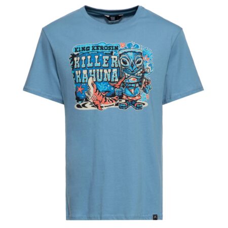 King Kerosin Kahuma T Shirt Smoke Blue-XXL | 20% korting | King Kerosin